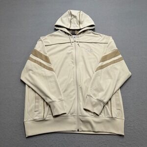 Y2K Nike Air Hoodie Men's XL Beige Full Zip Fleece Lined Silver Tag Athleisure
